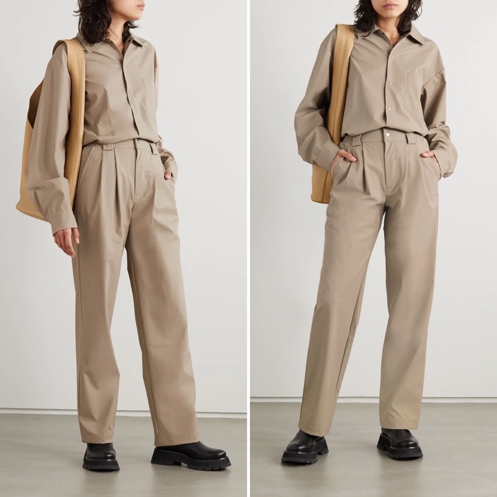 Rains Beige Pleated Pants XS/S
